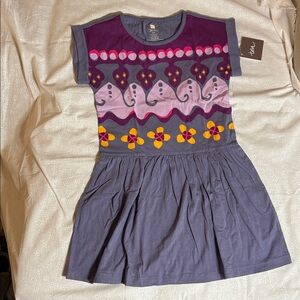 Tea Collection Stone Palace Graphic Dress/Purple Pansy